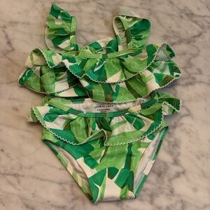 Janie and Jack Tropical Green Kids Bikini